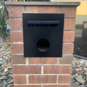 Black powdercoated letterbox
